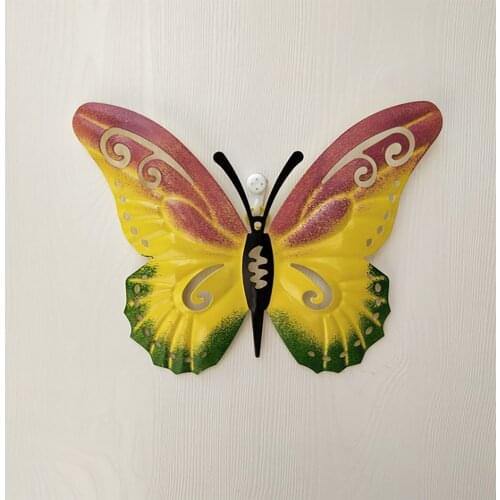 Wall Art Butterfly Wall Art Wall Hanging Butterfly Butterfly Crafts Metal 20*25cm Iron Three-dimensional 3D Butterfly Decor