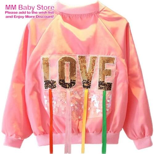 Girls 1-10 Years Jacket Spring Autumn New Jacket Girls Fashion Embroidery Kids Childrens Outerwear Zipper Cardigan Jacket Coats