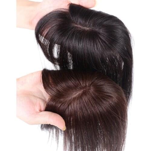 TaLang Topper Wig with bangs Increase the amount of hair on the top of the head to cover the white hair Hairpiece
