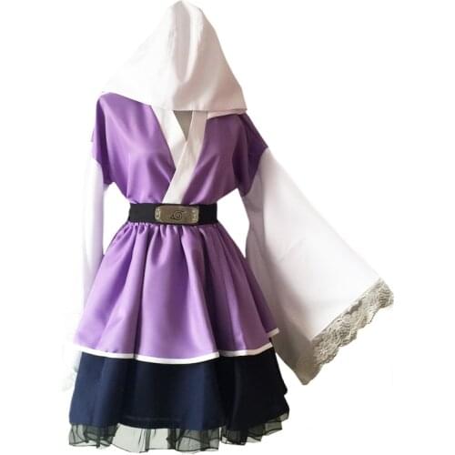 Shippuden Hyuga Hinata Lolita Kimono Dress Cosplay Costume