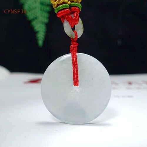 CYNSFJA New Real Certified Natural Grade A Emerald Jade Charms Lucky Amulets Peace Buckle Jade Pendant High Quality Best Gifts