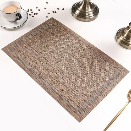 PVC Simple Style Oil Water Resistant Non-slip Kitchen Placemat Coaster Insulation Pad Dish Coffee Cup Table Mat Home Decor 51088