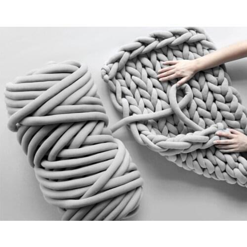 1KG thick super Bulky chunky yarn for hand knitting Crochet soft big cotton DIY Arm Knitting Roving Spinning yarn for blanket