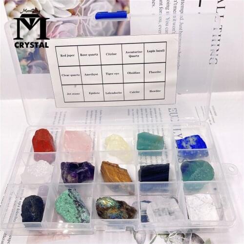 Fifteen kinds Natural Rough Raw Crystal Mineral Specimen And Stone Gemstone Quartz Rock Healing Reiki Home Decor Gift Yoga