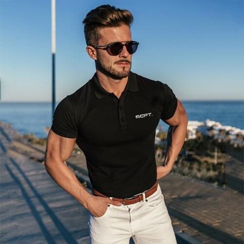 Brand New Clothing Trend Sport Polo Shirts Cotton Mens Short Sleeve Polo Shirts Bodybuilding Casual Fitness Fashion Polo Shirt