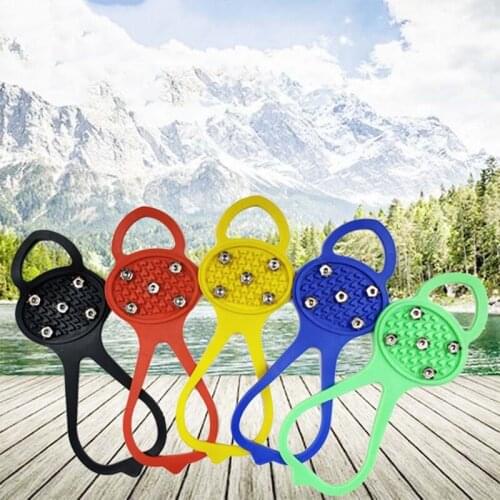 5 teeth stud crampon spike climb snowfield no skid ice gripper grip winter walk antiskid fish Snowshoe outdoor snow shoe cleat