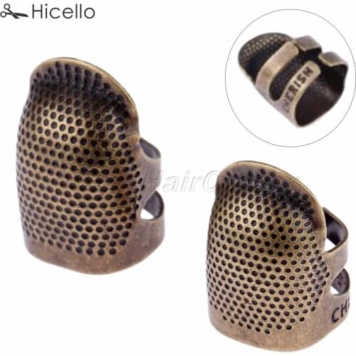 Sewing Thimblec Ring 2.3*1.5cm/2.5*1.7cm Antique Metal Brass Needles Finger Protector DIY Size M/S Sewing Accessories Hicello