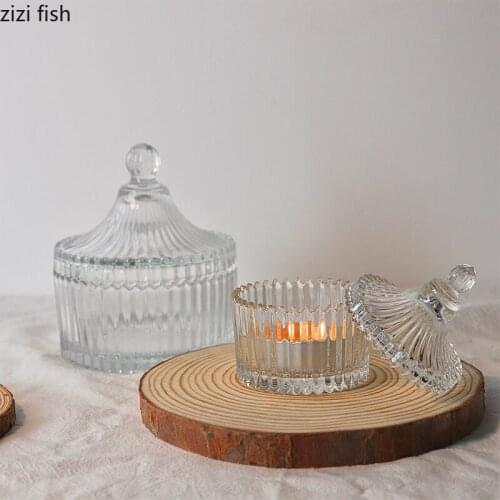 Glass Storage Jars Aromatherapy Cup Jewelry Storage Box Transparent Crystal Storage Jar with Cover Spice Organizer Candy Pot