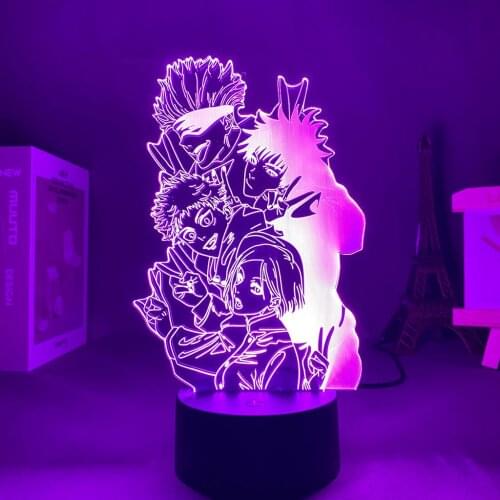Anime Jujutsu Kaisen Figure Led Panel Lights 3D Lamp USB Light Valentines Day Gift For Boyfriend Anime Light
