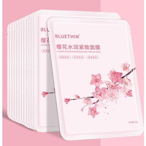 Skin Care Natural Fruit Plant Mask Moisturizing Oil Control Blueberry Cherry Fruit Aloe Sheet Mask Make Up Set