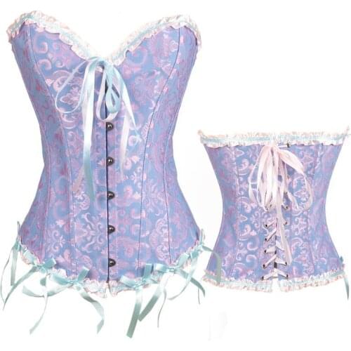 Fashion orsets and bustiers shapewear lingerie overbust corset plus size brocade women sexy corset vintage 6xl red black green