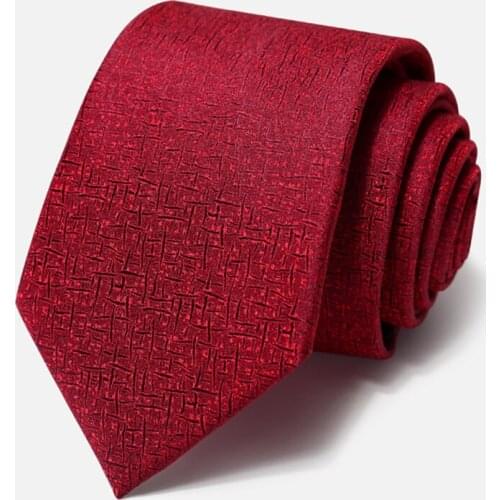 High Quality Groom Wedding Red Necktie 2021 New Designer Brand Polyester Silk 8CM Wide Business Neck Tie For Men Cravat Gift Box