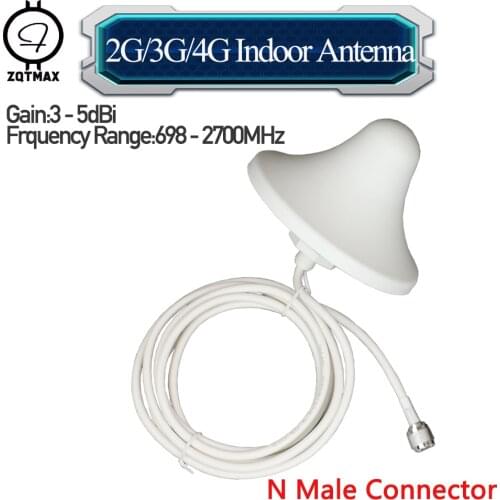 ZQTMAX Omni Antenna for gsm signal booster 850 900 1800 1900 2100 2300 2600 repeater CDMA DCS 3G PCS UMTS LTE signal amplifier