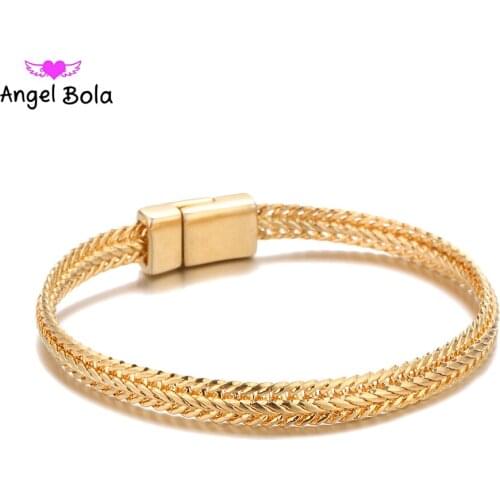 10pcs/lot New Link Chain Gold Color Buddha Bracelet Women Heavy 5MM Wide Mens Bangles 2018 Bicycle Chain Wristband B1019-6