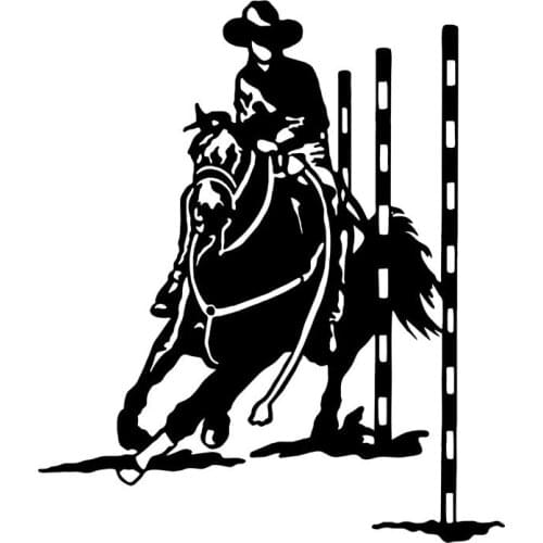 15.2*17.7CM Creative Handsome Cowgirl Rodeo Horse Racing Car Stickers Waterproof Reflective Vinyl Decals Suitcase sticker