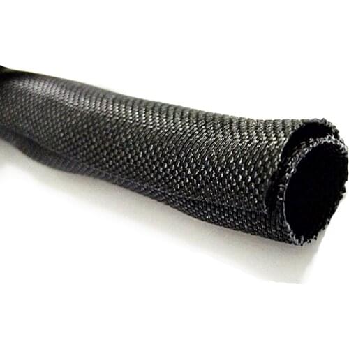 5Meters Black Nylon Sleeve Wrap Braided Cable Sleeve 19mm 25mm 32mm 38mm 50mm Textile General Wire for Pipe Wire Protection