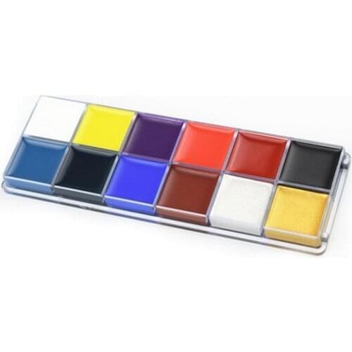 50pcs 100% Brand Professional 12 Colors Flash Tattoo Face Body Paint Oil Painting