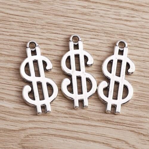 5pcs 16*33mm Dollar Sign Charms Crafting for Earrings Pendants Bracelets Handmade DIY US Money Charms Jewelry Making Wholesale