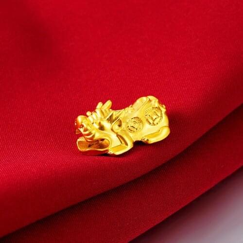 Pixiu Animal Beads Feng Shui Treasure Loose Beads Colorless Nansha Gold Lucky Amulet DIY Bead Craft Making Alloy Accessories