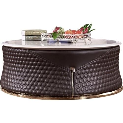 Tea table simple light luxury living room model room custom furniture Hong Kong-style marble round coffee table