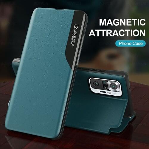 For Xiaomi redmi note 10 Pro Case Filp Case For Xiaomi xiomi redmi note 9 Pro Smart Window View Shockproof PU Leahter Cover