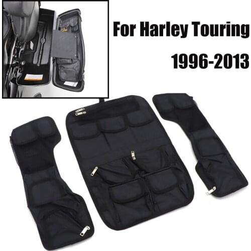 Motorcycle Black Hard Saddlemen Saddlebag Tour Pak Lid Organizer Internal Bag Set For Harley Touring Models 1993-2013