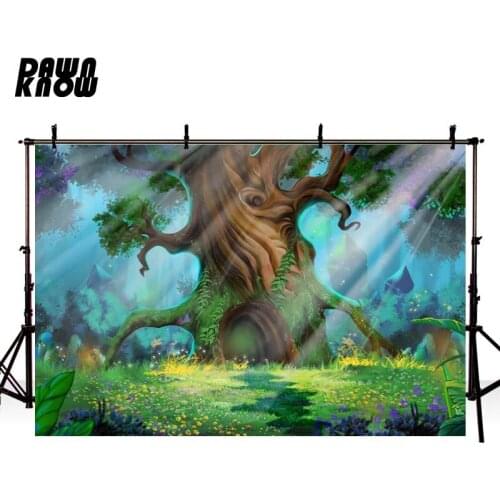 DAWNKNOW Tree Shine Forest Photography Background Fairy Tale Wedding Photographic Backdrop Photo Studio Children Photocall GY366