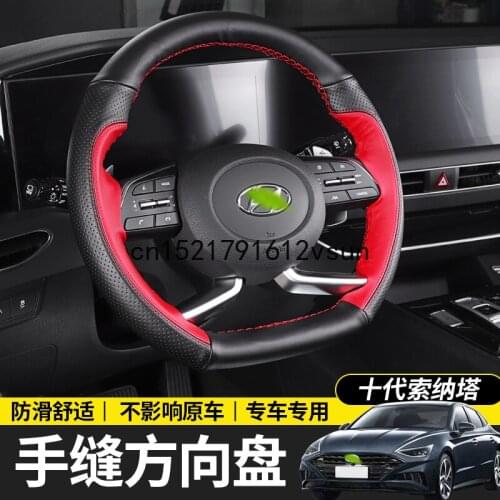 DIY Car Steering Wheel Cover For Hyundai Sonata 10th 2020 Interior Accessories