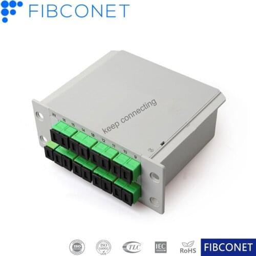 FTTH SC APC 0.9mm Plug-in Fiber Optic Splitter Modue Type PLC Coupler