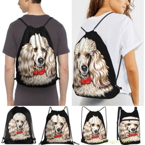 Toy Poodle Men Purpose Drawstring Backpack Bags Women Outdoor Travel Backpacks Gym Training Swimming Fitness Bag