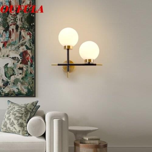 WPD Indoor Wall Lamps Fixture Copper Modern LED Sconce Contemporary Creative Decorative For Home Foyer Corridor Bedroom