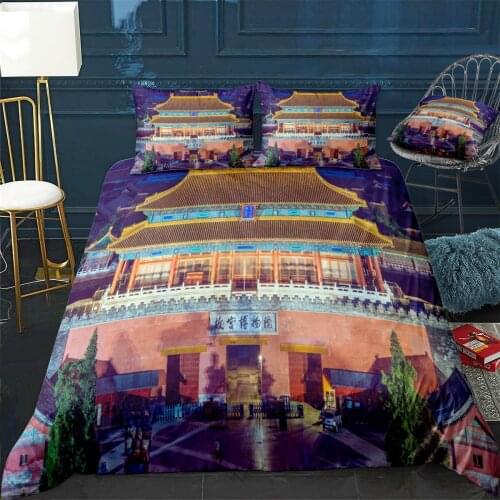 Beijing Imperial City Quilt Cover Pillowcase 3Piece Comforter Bedding Set With Pillow Case Single Double Duvet Cover Home Decora