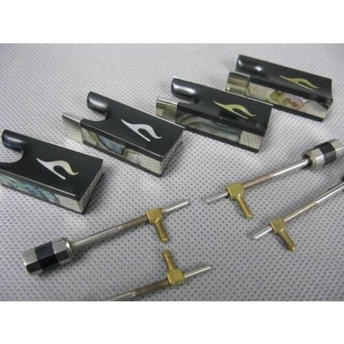 Beautiful inlay 4pcs ebony Violin bow frogs,with screw copper mount