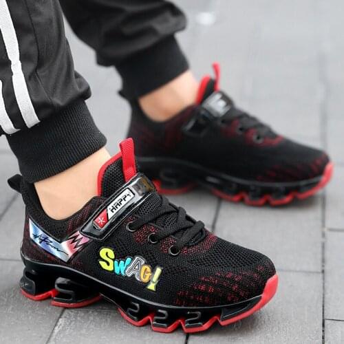 Big Children Running Shoes Anti-slip Boys Sneakers Hollow Sole Shockproof Kids Shoes Breathable Mesh Boys Shoes Tenis Infantil