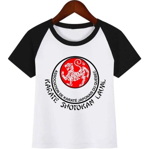 Summer T Shirt Japanese Kanji Shotokan Karate Taijutsu Martial Anime Print T-Shirts Boys Girls Cotton Tops Kids Fashion Tshirt