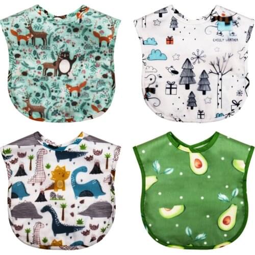 Cute Baby Adjustable EVA Waterproof Bibs Sleeveless Lunch Feeding Bibs Baby Cartoon Feeding Cloth Children Baby Apron