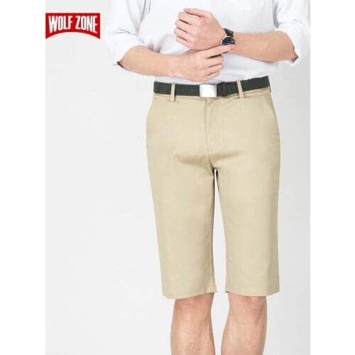 WOLF ZONE Summer Shorts Men Fashion Business Casual Mens Short Pants 2019 New Slim Fit Cotton Breathable Male Brand Clothing