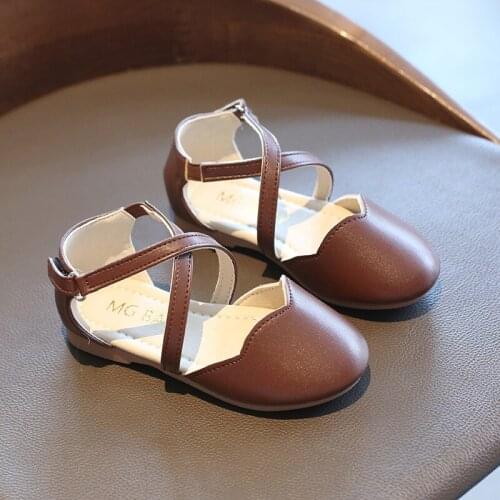 New Girls Princess Shoes Spring 2021 Fashion Girls Sandals Summer Leather Shoes Children Infant Sandals Kids Single Shoes E478