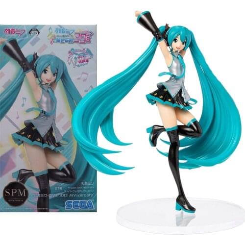 Original Anime Figurine SEGA Hatsune Miku DIVA 10th Anniversary Commemorative 25cm PVC Miku Collection Doll Model Kids Toys Gift