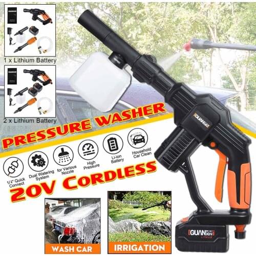20V Wireless High Pressure Car Wash Water Gun Portable High Pressure Washer Foam Generator For Home Garden Courtyard Cleaning
