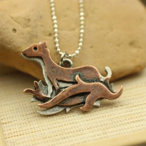 1pcs cute Weasil lovey animals pendant stereoscopic necklace pendant girl jewelry