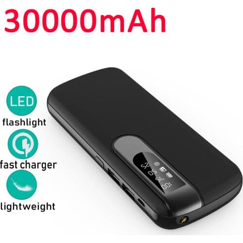 Portable mobile phone power bank 30000mAh USB T]ype-c interface micro-switch external battery charger for iPhone and Android