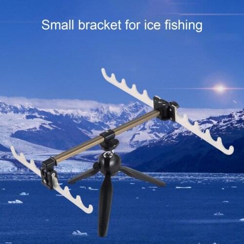 Portable Luminous Ice Fishing Rod Bracket Holder Foldable Tripod Fish Pole Stand Tackle Tool