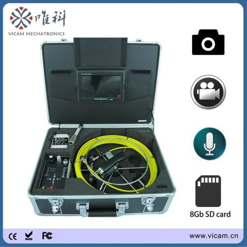 Industrial borescope inspection camera 40 meters fiberglass tube camera for sewer drain pipe detection W / adjustable LED camera