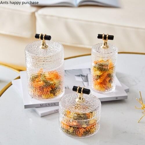 Translucent Glass Jar Storage Bottle Storage Tank Candy Jar Snack Box Organize Box Food Container Jewelry Box Decorative Jars