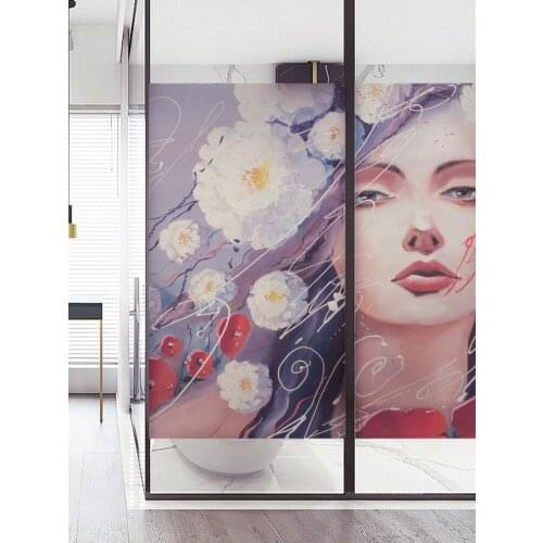 Rose girl bedroom decorative glass stickers shop glass film creative personality static stickers custom