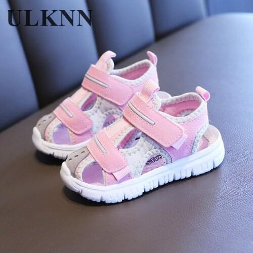 ULKNN New Summer Children Sandals Boys Girls Beach Shoes Soft Lightweight Closed-Toe Outdoor Kids Toddler Sandasl for Baby Shoes