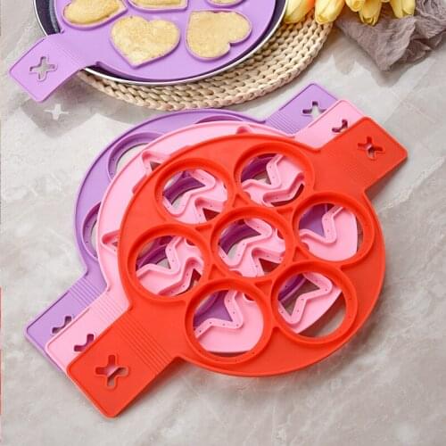 Silicone seven-hole omelette pancake mold porous pancake tools kitchen supplies egg baking mold egg mold cake mold egg piercer