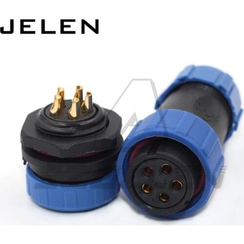SP21 waterproof power cable wire connector 5 pin plug socket ip68 device power connector LED connectors 5pin