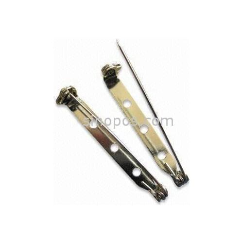 Steel Brooch Back Bar Pins with Safety Catch, Badge Safety Pins Backs Latch Clasp locking catch, Fashion arts crafts accessories